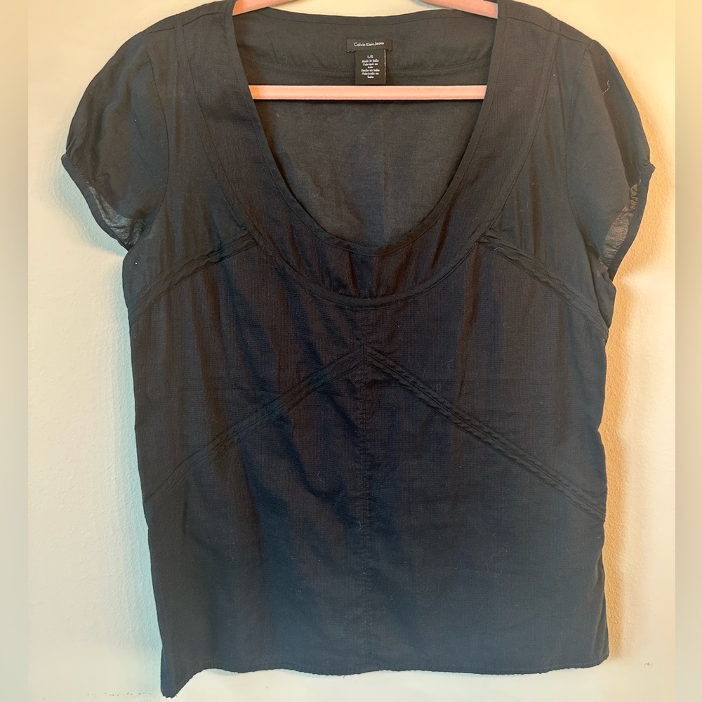 Calvin Klein Jeans women’s black cotton blouse size L